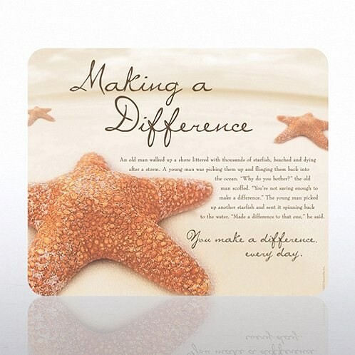 picture of starfish with making a difference quote