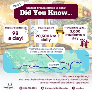 Part 1 of a Transportation Did You Know Series - focusing on bus routes, daily kilometers and students transported each day.